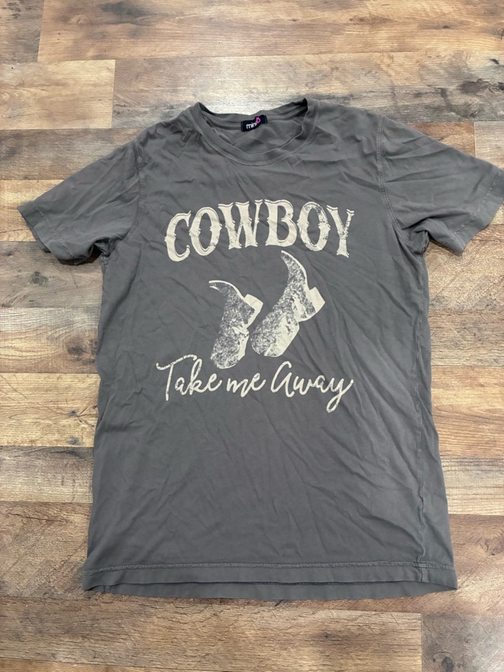 gray Cowboy Take Me Away Graphic Tee